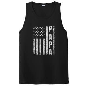 Proud Papa Funny Fathers Day 2024 Gifts Dad America Usa Flag PosiCharge Competitor Tank