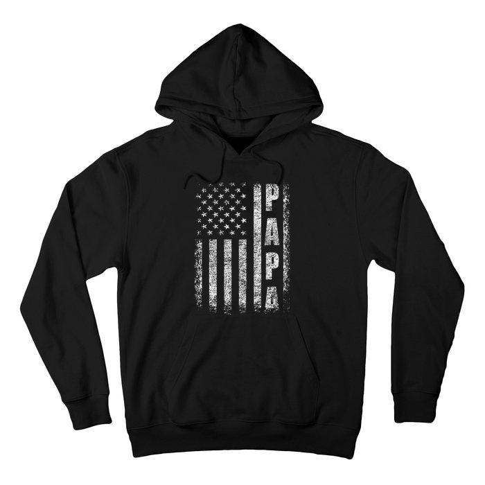 Proud Papa Funny Fathers Day 2024 Gifts Dad America USA flag Hoodie