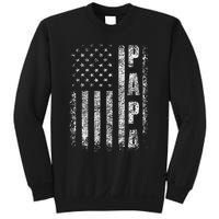 Proud Papa Funny Fathers Day 2024 Gifts Dad America USA flag Sweatshirt