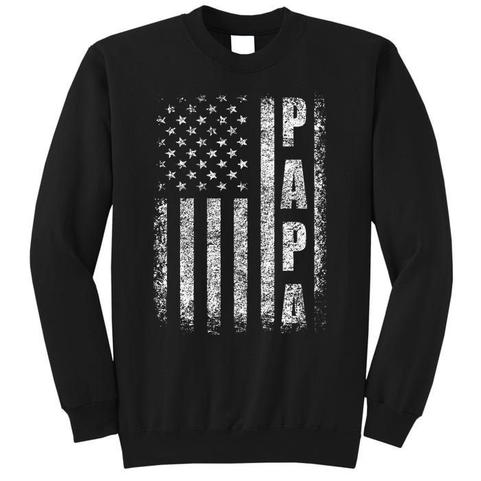 Proud Papa Funny Fathers Day 2024 Gifts Dad America USA flag Sweatshirt