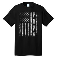 Proud Papa Funny Fathers Day 2024 Gifts Dad America USA flag Tall T-Shirt