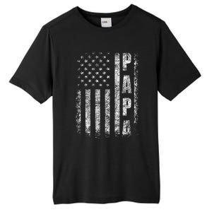 Proud Papa Funny Fathers Day 2024 Gifts Dad America USA flag Tall Fusion ChromaSoft Performance T-Shirt