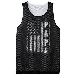 Proud Papa Funny Fathers Day 2024 Gifts Dad America USA flag Mesh Reversible Basketball Jersey Tank