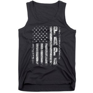 Proud Papa Funny Fathers Day 2024 Gifts Dad America USA flag Tank Top