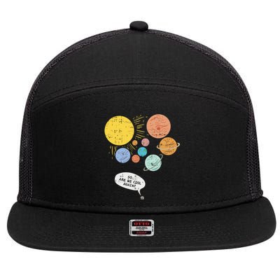 Pluto Planet Funny Solar System Gift Pluto Never Forget Gift 7 Panel Mesh Trucker Snapback Hat