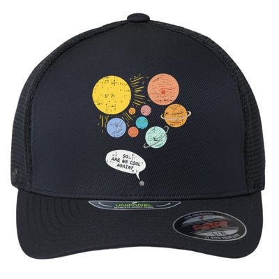 Pluto Planet Funny Solar System Gift Pluto Never Forget Gift Flexfit Unipanel Trucker Cap