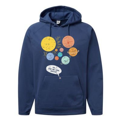 Pluto Planet Funny Solar System Gift Pluto Never Forget Gift Performance Fleece Hoodie