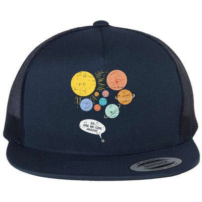 Pluto Planet Funny Solar System Gift Pluto Never Forget Gift Flat Bill Trucker Hat