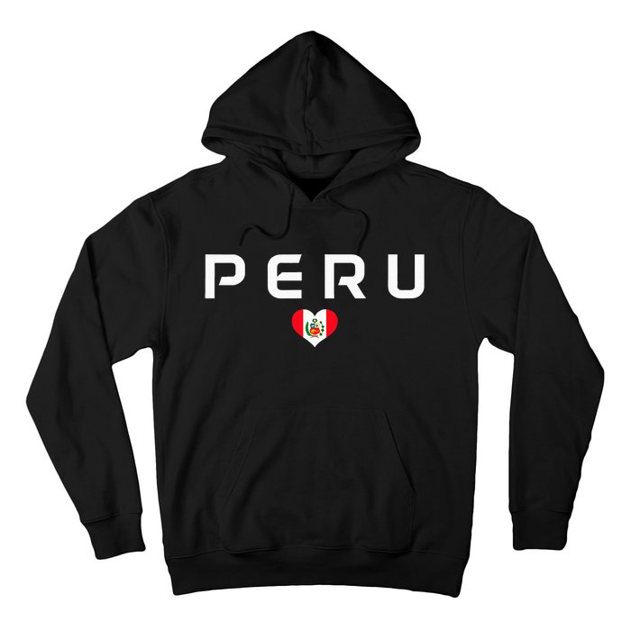 Peru Peruvian Flag Heart Pride Vintage Hoodie