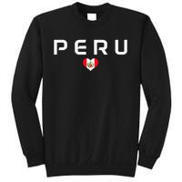 Peru Peruvian Flag Heart Pride Vintage Sweatshirt