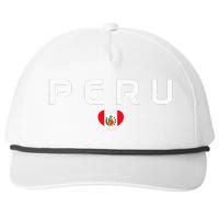 Peru Peruvian Flag Heart Pride Vintage Snapback Five-Panel Rope Hat