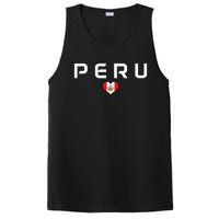 Peru Peruvian Flag Heart Pride Vintage PosiCharge Competitor Tank