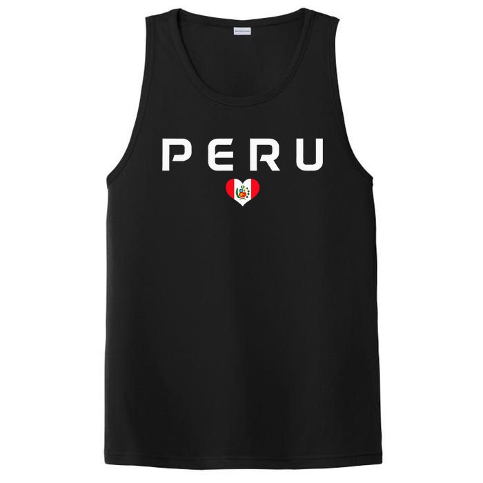 Peru Peruvian Flag Heart Pride Vintage PosiCharge Competitor Tank