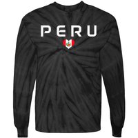 Peru Peruvian Flag Heart Pride Vintage Tie-Dye Long Sleeve Shirt