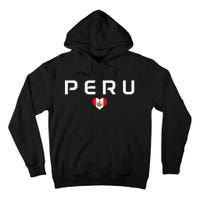 Peru Peruvian Flag Heart Pride Vintage Tall Hoodie