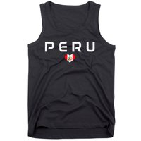 Peru Peruvian Flag Heart Pride Vintage Tank Top