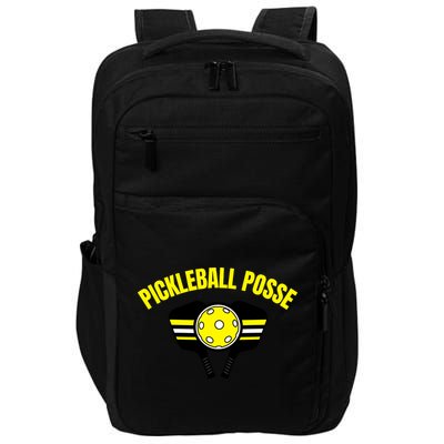 Pickleball Posse Funny Pickleball Quote Pickleball Lovers Impact Tech Backpack
