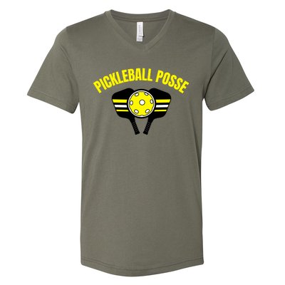 Pickleball Posse Funny Pickleball Quote Pickleball Lovers V-Neck T-Shirt