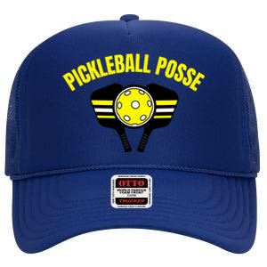 Pickleball Posse Funny Pickleball Quote Pickleball Lovers High Crown Mesh Back Trucker Hat