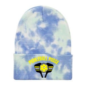 Pickleball Posse Funny Pickleball Quote Pickleball Lovers Tie Dye 12in Knit Beanie