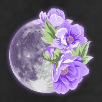 Purple Peonies Flowers Full Moon 7 Panel Mesh Trucker Snapback Hat