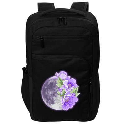 Purple Peonies Flowers Full Moon Impact Tech Backpack