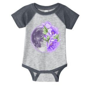 Purple Peonies Flowers Full Moon Infant Baby Jersey Bodysuit