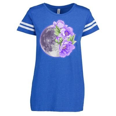 Purple Peonies Flowers Full Moon Enza Ladies Jersey Football T-Shirt