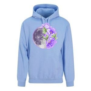 Purple Peonies Flowers Full Moon Unisex Surf Hoodie