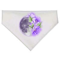 Purple Peonies Flowers Full Moon USA-Made Doggie Bandana