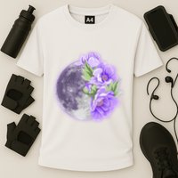 Purple Peonies Flowers Full Moon Cooling Performance Crew T-Shirt