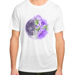 Purple Peonies Flowers Full Moon Adult ChromaSoft Performance T-Shirt