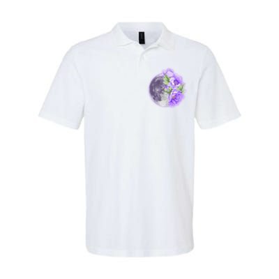 Purple Peonies Flowers Full Moon Softstyle Adult Sport Polo