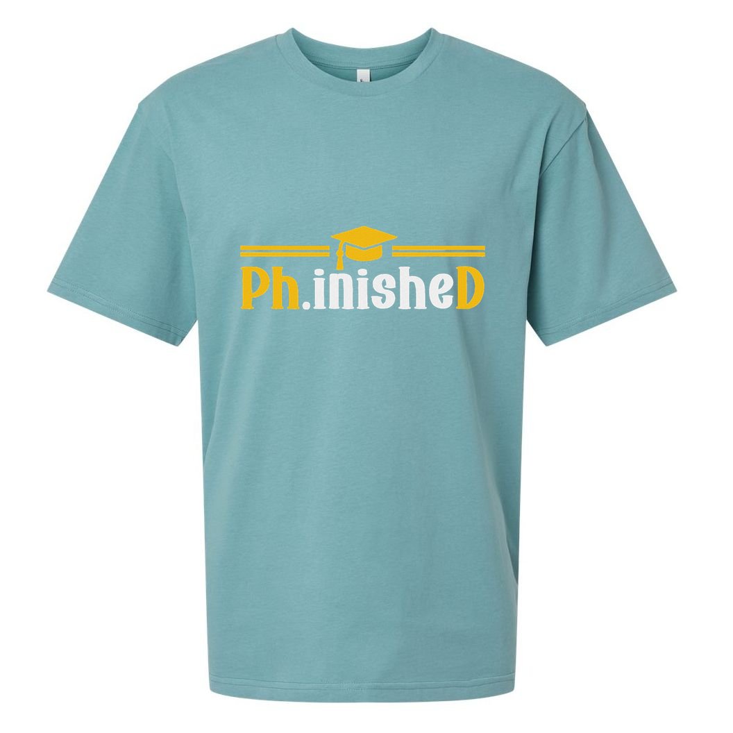 Phd Phinished Funny Phd Graduation 2024 Sueded Cloud Jersey T-Shirt