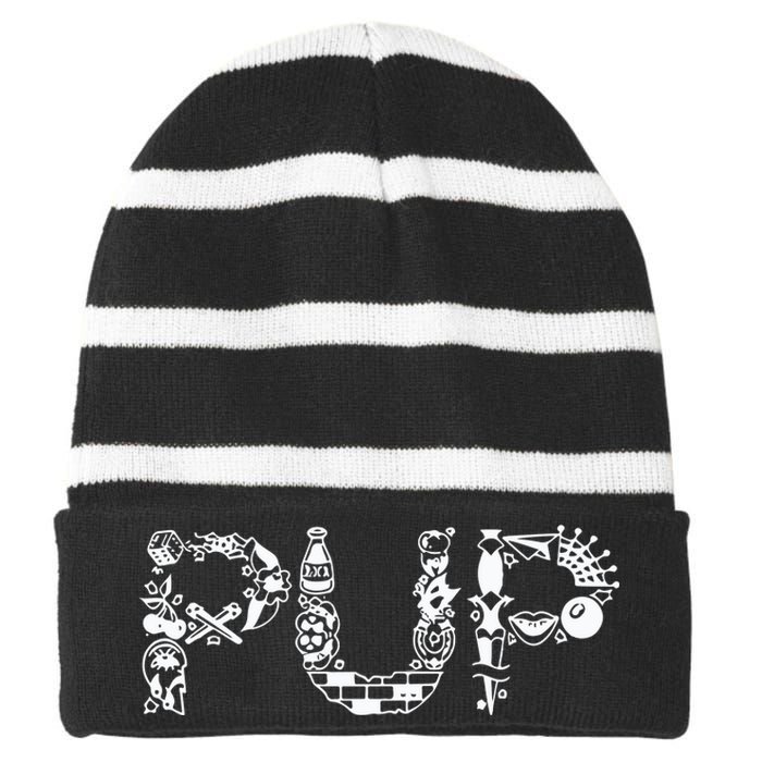 Puptheband Pup Flash Striped Beanie with Solid Band