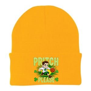 Pritch Please Funny Basketball Cartoon Art St PatrickS Day Knit Cap Winter Beanie