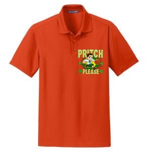 Pritch Please Funny Basketball Cartoon Art St PatrickS Day Dry Zone Grid Polo