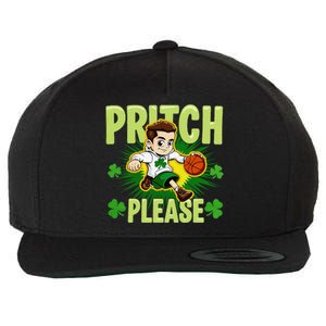 Pritch Please Funny Basketball Cartoon Art St PatrickS Day Wool Snapback Cap