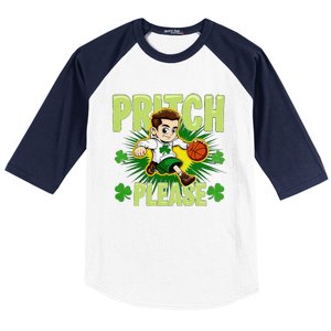 Pritch Please Funny Basketball Cartoon Art St PatrickS Day Baseball Sleeve Shirt