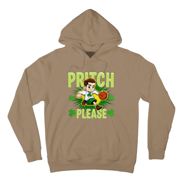 Pritch Please Funny Basketball Cartoon Art St PatrickS Day Hoodie