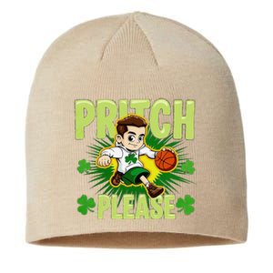 Pritch Please Funny Basketball Cartoon Art St PatrickS Day Sustainable Beanie