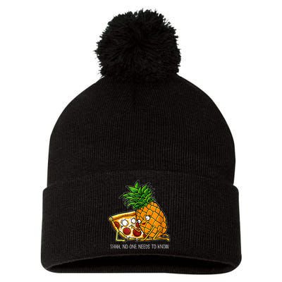 Pineapple Pizza Funny Pepperoni Pizzas Pom Pom 12in Knit Beanie