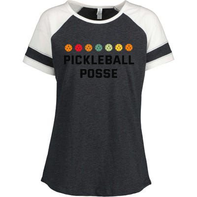 Pickleball Posse Funny Pickleball Quote For Pickeball Lovers Enza Ladies Jersey Colorblock Tee