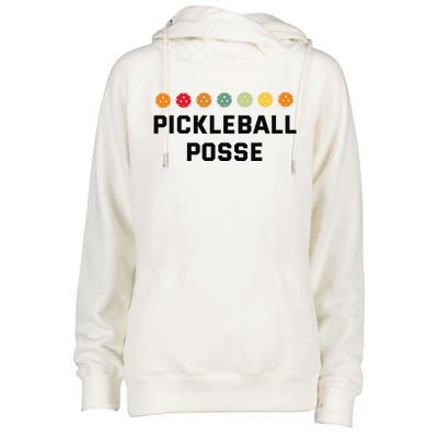 Pickleball Posse Funny Pickleball Quote For Pickeball Lovers Womens Funnel Neck Pullover Hood