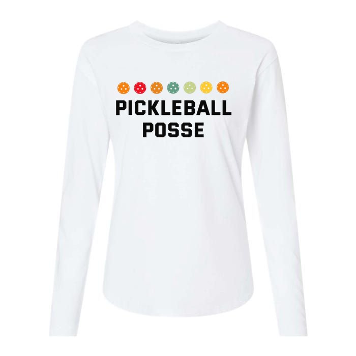 Pickleball Posse Funny Pickleball Quote For Pickeball Lovers Womens Cotton Relaxed Long Sleeve T-Shirt