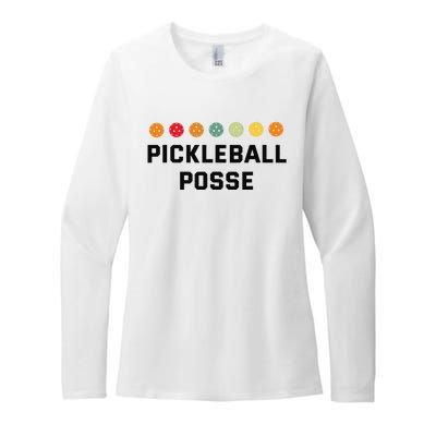 Pickleball Posse Funny Pickleball Quote For Pickeball Lovers Womens CVC Long Sleeve Shirt