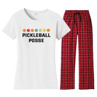 Pickleball Posse Funny Pickleball Quote For Pickeball Lovers Women's Flannel Pajama Set