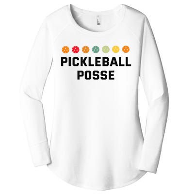 Pickleball Posse Funny Pickleball Quote For Pickeball Lovers Women's Perfect Tri Tunic Long Sleeve Shirt