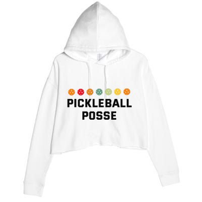 Pickleball Posse Funny Pickleball Quote For Pickeball Lovers Crop Fleece Hoodie