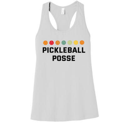 Pickleball Posse Funny Pickleball Quote For Pickeball Lovers Women's Racerback Tank